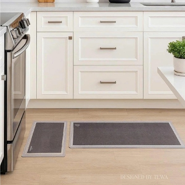 Set 2 thảm nano khô nhanh Tewa màu xám đậm 80031-DG (120x40 cm ; 60x40 cm)