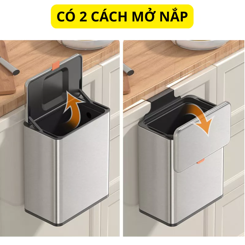 Thùng rác gắn tủ bếp EKO EK9008MMT-7L-BL màu inox