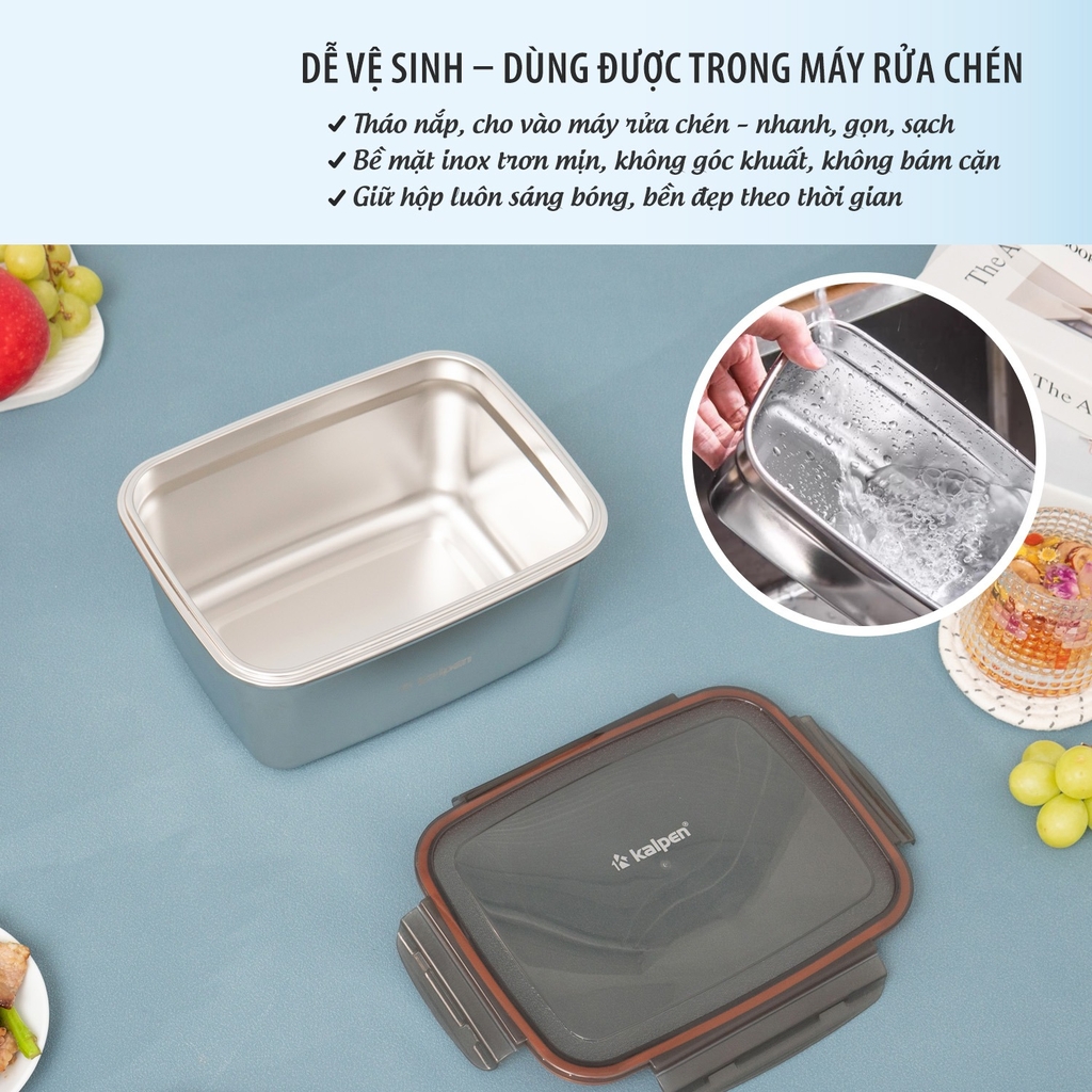 Hộp đựng thực phẩm inox Kalpen I7 1800ml
