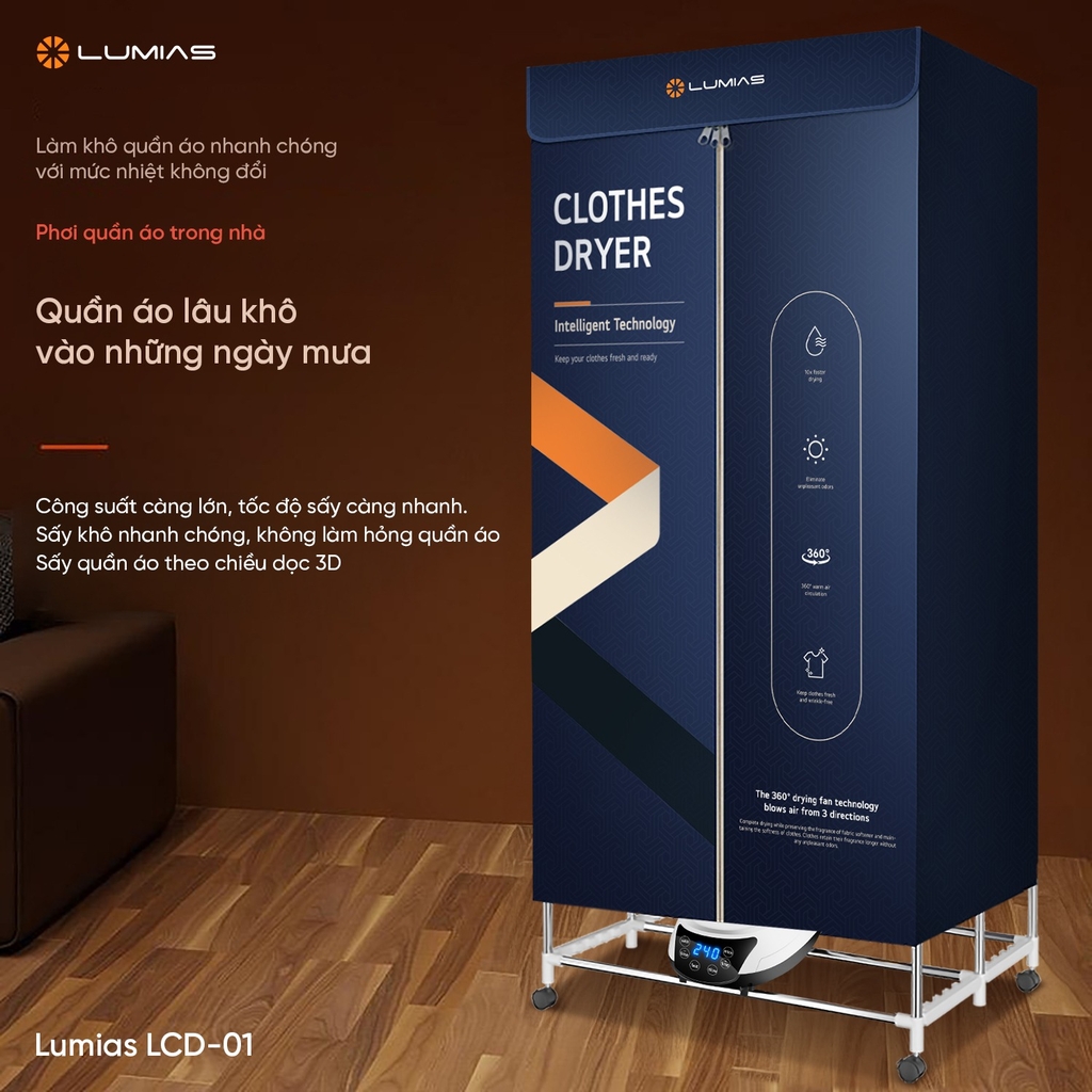 Tủ sấy quần áo Lumias LCD-01 màu xanh