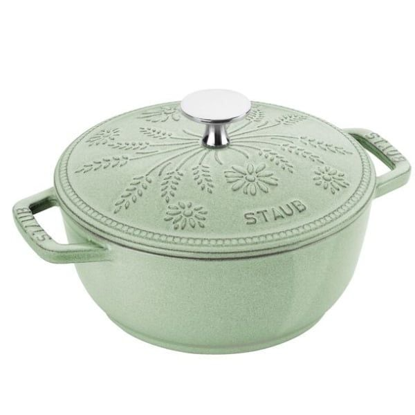 Nồi gang Staub bông lúa 16cm 1.1L màu xanh (1030713)