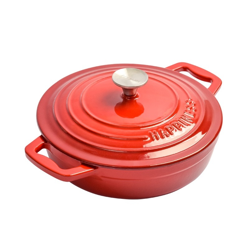 Nồi chảo gang Happiness 23cm màu đỏ (23-22)