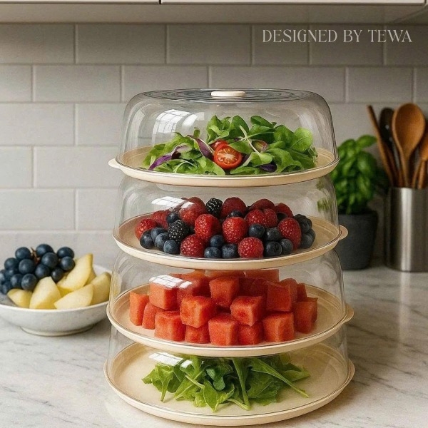 Set 3 hộp nhựa để thức ăn Tewa màu kem (80026-BE)