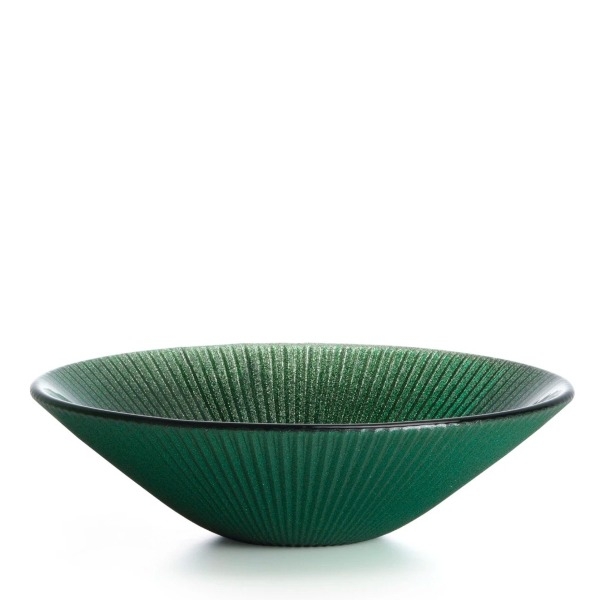 Tô pha lê IVV Noel Centerpiece Green Glitter 25cm (8631.7/250) màu xanh