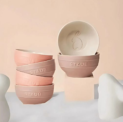 Sét 6 bát sứ ăn cơm Staub 12cm hình thỏ 1026276
