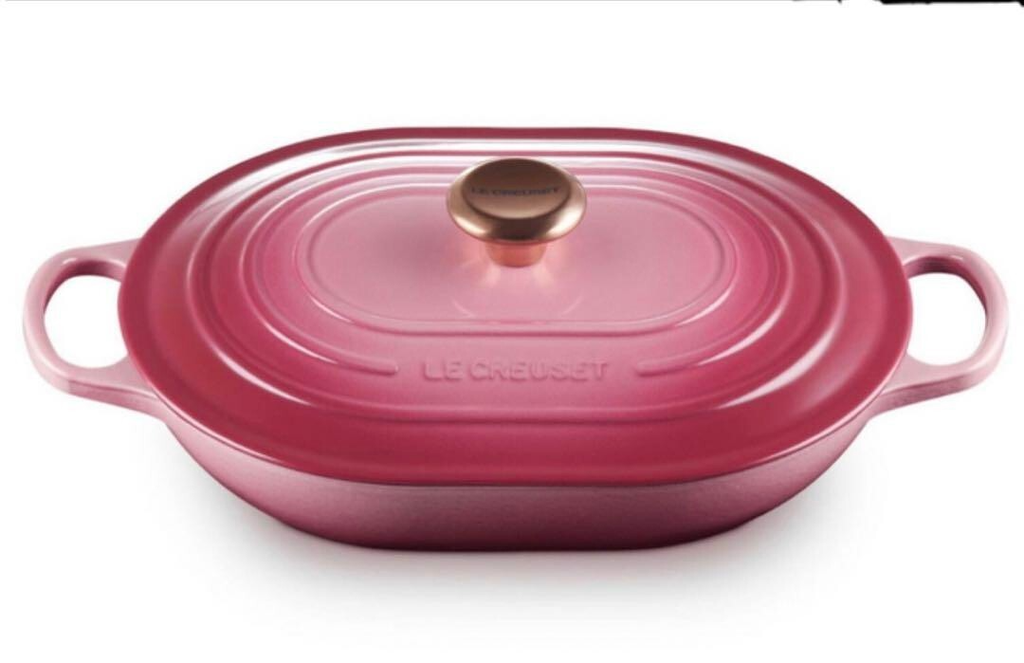 Chảo gang oval Le Creuset Oblong có nắp 31cm màu hồng (21996 31 50 14464)