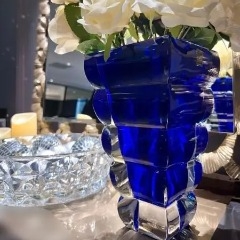 Lọ hoa pha lê Rogaska Adria 25cm màu xanh dương (V/126230/132421/250) (1060400)