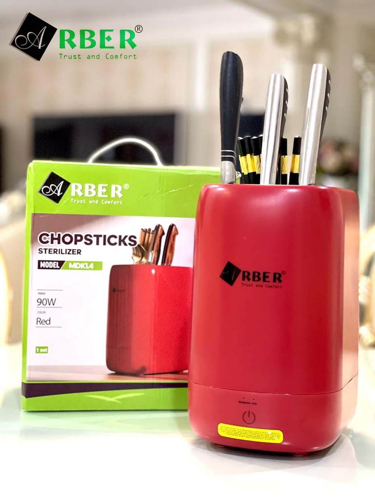 Máy sấy tiệt trùng dao, đũa, thìa Arber MDK-1.4MD màu đỏ