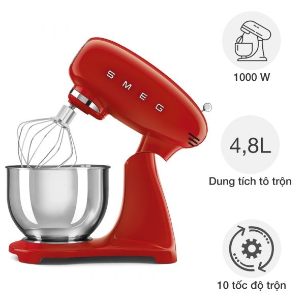 Máy trộn bột SMEG SMF05RDEU màu đỏ