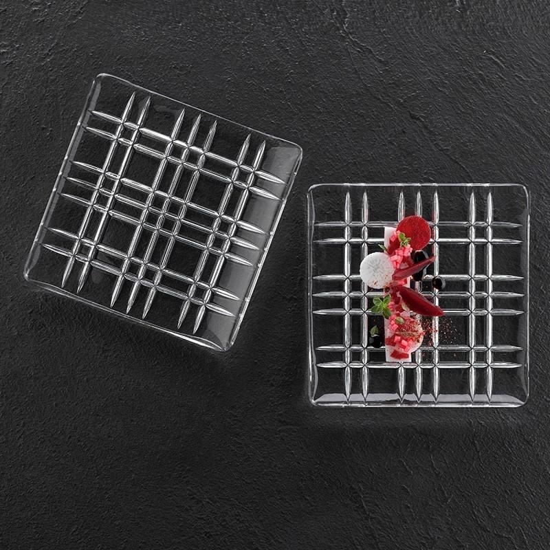 Set 2 đĩa pha lê vuông Nachtmann Square Quadratisch 101045