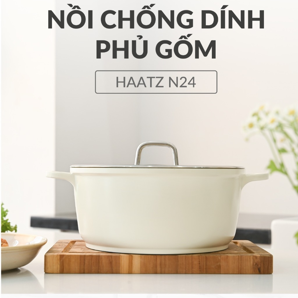 Nồi nhôm đúc đáy từ Haatz 24cm