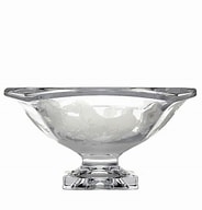 Mâm bồng pha lê Bohemia chân đế vuông mài nơ 34cm (C/99R84/MN/340)