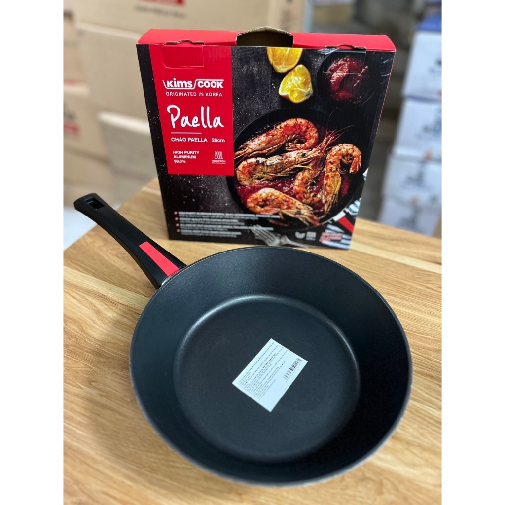 Chảo Paella đáy từ hợp kim nhôm chống dính Kimcook 30cm