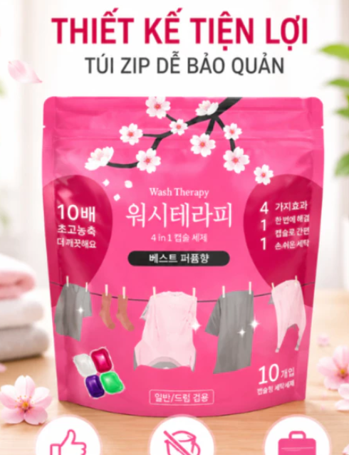 Túi Viên Giặt Hàn Quốc Therapy 10 viên