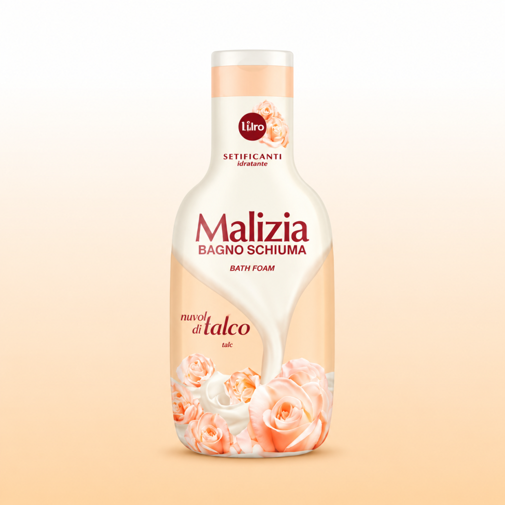 Sữa Tắm MALIZIA Hương Phấn Thơm 1000ml - Made in Italy (màu trắng kem)