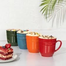 Set 4 cốc sứ cầu vồng Staub 350ml dáng bầu (1028882)