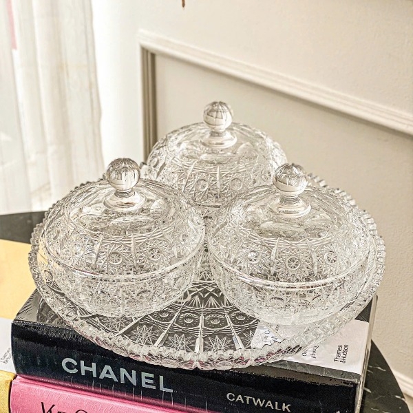 Thố pha lê mài Bohemia 13cm Arcade Europe