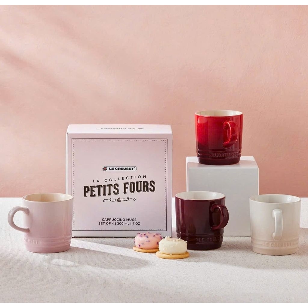 Set 4 cốc sứ Le Creuset Petits Fours Cappuccino Mugs 200ml (79113207969030)