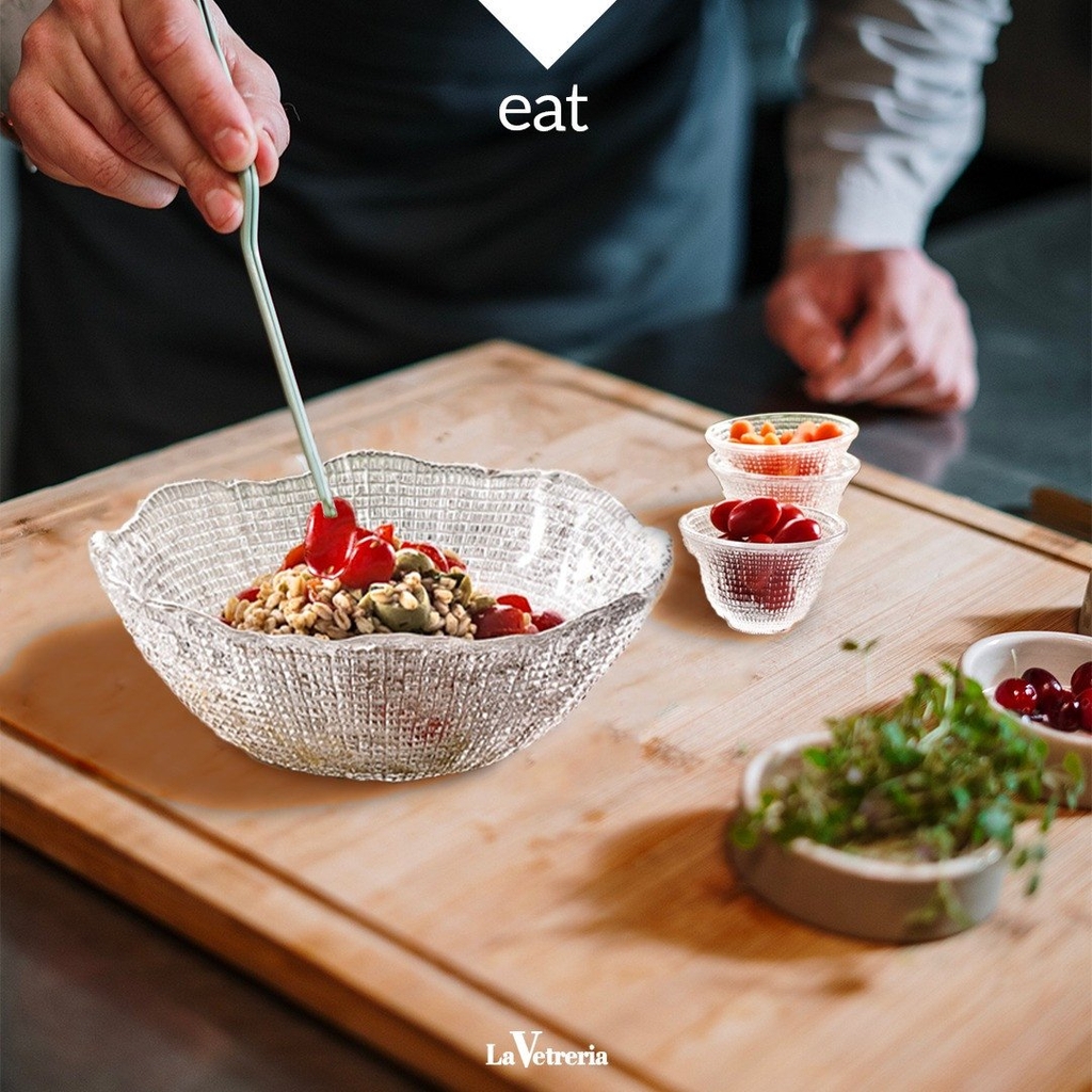 Bát salad La Vetreria by IVV 20cm diamante 6920.1 ( Handmade in Italy)