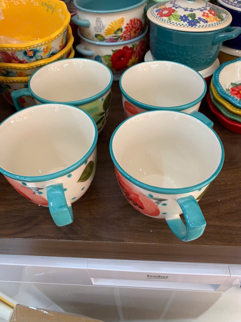 Set 4 cốc sứ Pioneer Woman Vintage (450ml)