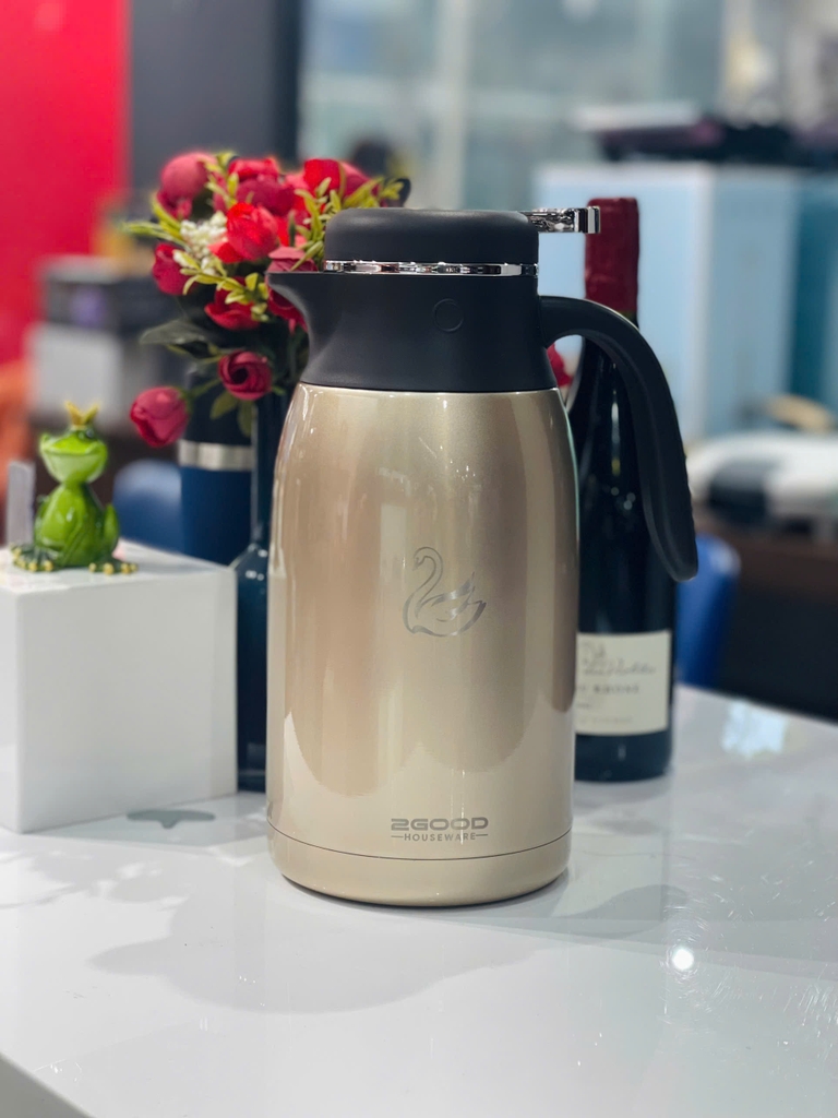 Phích pha trà giữ nhiệt 2good B30 2.1L màu đồng