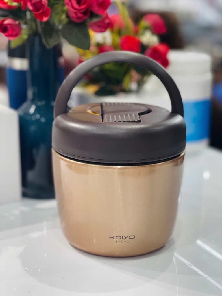 Cặp lồng giữ nhiệt Kaiyo 1000ml màu vàng đồng