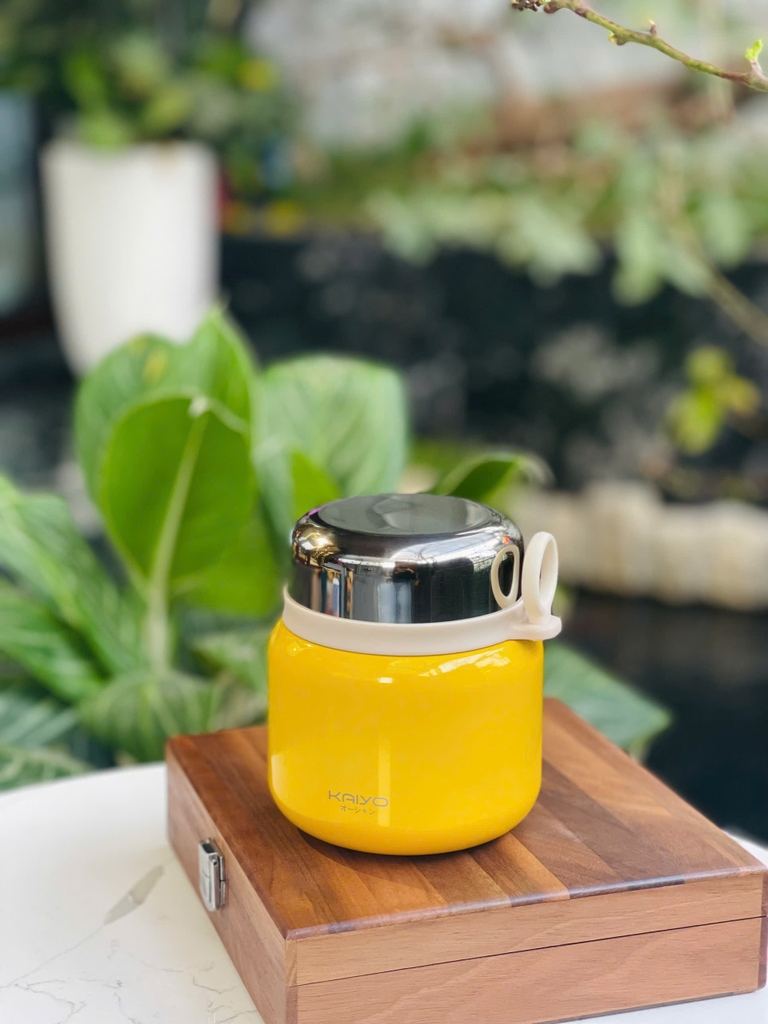 Bình ủ cháo Kaiyo 500ml màu vàng 8936212083970