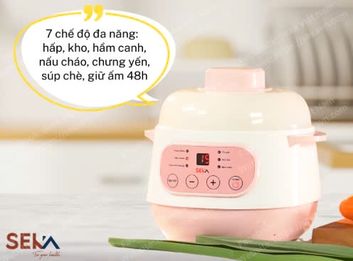 Nồi nấu chậm Seka GT68 - màu hồng (1L)