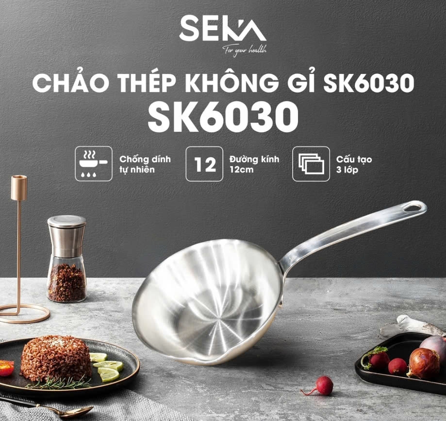 Chảo inox mini SEKA SK6030 -12cm