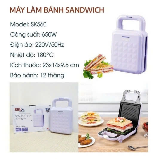 Máy nướng bánh Seka SK560 - Màu tím