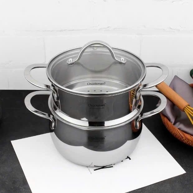 Bộ nồi xửng 2 tầng Chockmen C590 16cm inox 18/10, model: CKM-ZY3L16Z