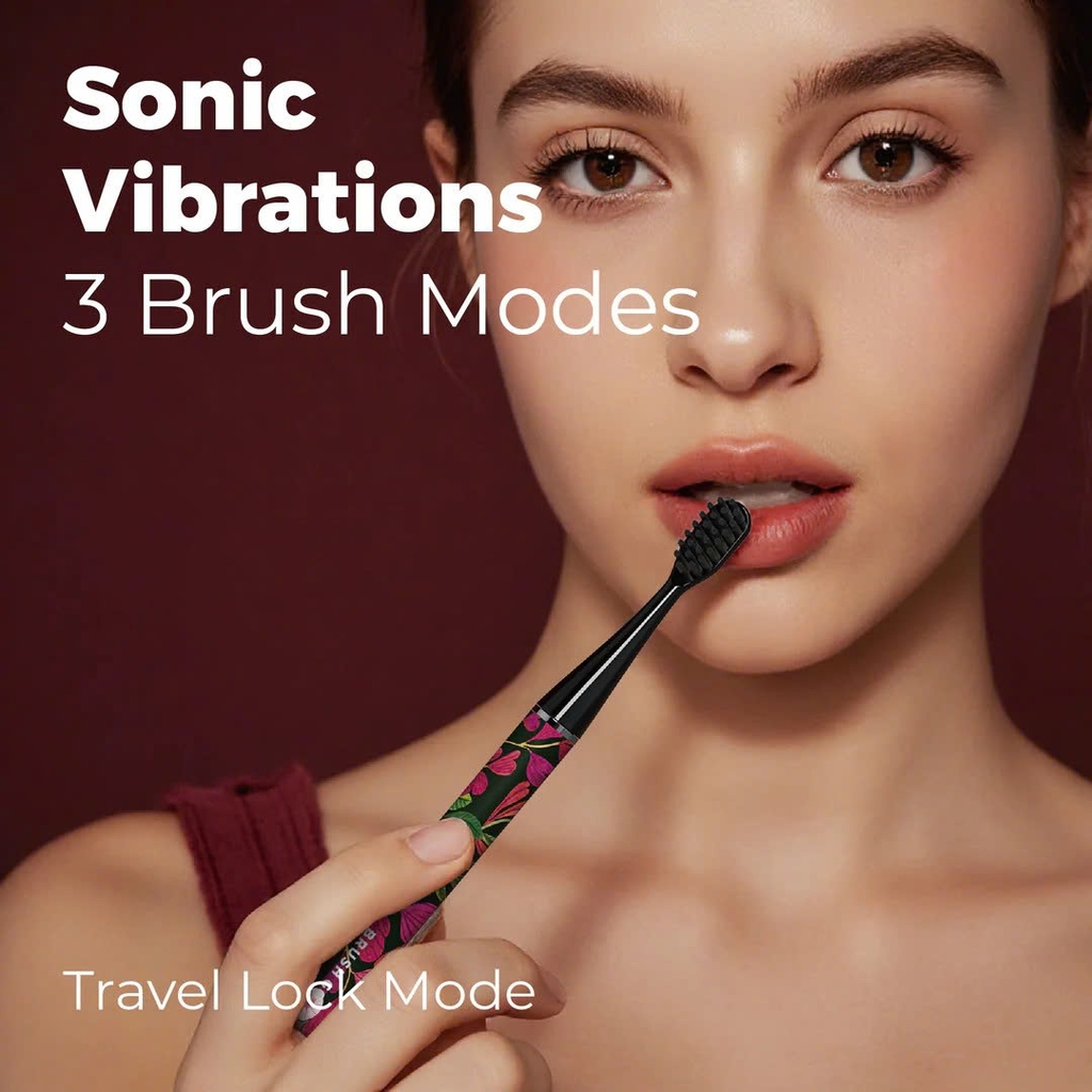 Bàn Chải Điện Mipow (USA) Brushgo Slimpro I4 Thế Hệ Mới Special Edition (With Ceramic Holder) TropicVibe (CI-900S-TRO)