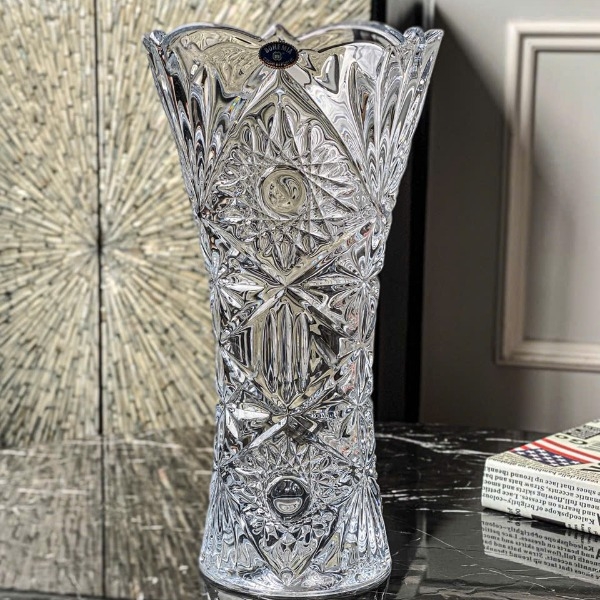 Lọ hoa pha lê Bohemia Miranda bó mạ 30cm (V/89001/99018/300)