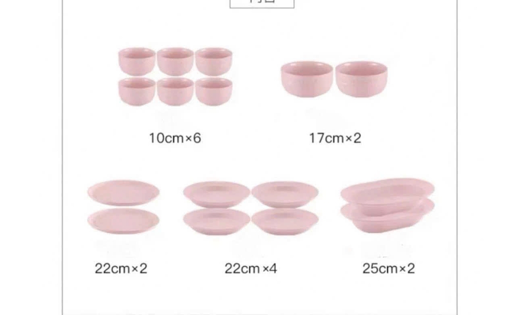 Set bát đĩa Staub hồng Sorbet 16 món (1033077)