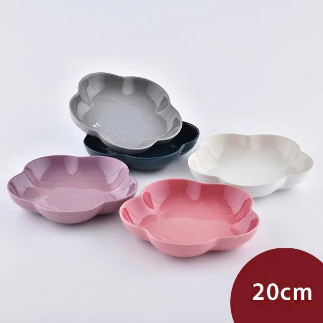 Set 5 đĩa hoa sâu lòng Le Creuset Medium 20cm (hồng,xám,trắng,tím nhạt,xanh lục - 69280202659014)