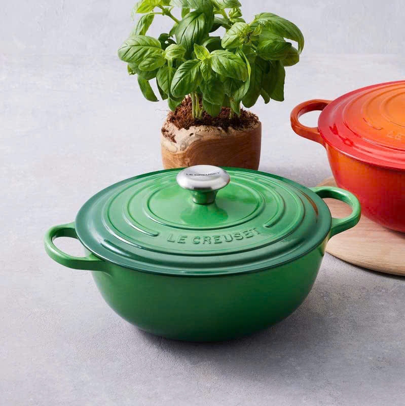 Nồi gang sâu lòng Le Creuset Marmite Bamboo Green 24cm 3.1L màu xanh lá cây (21114 24 40 80430)