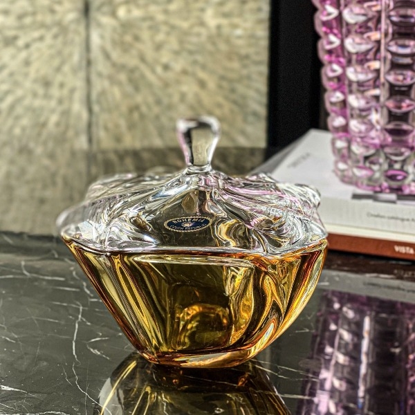 Thố pha lê Bohemia Neptune 13cm màu vàng (BBT/5K900/72W13/130/Y)