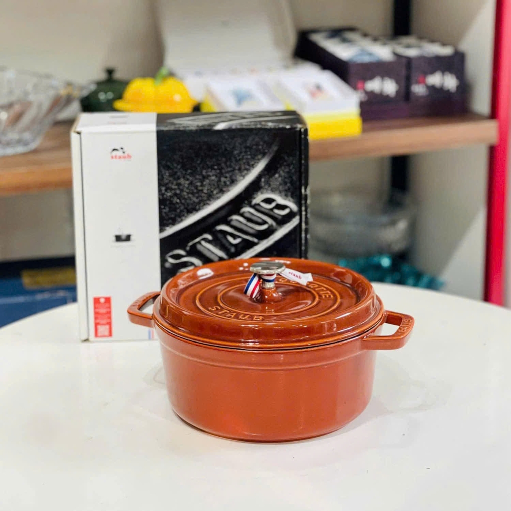 Nồi gang tròn Staub 28cm 6.7L màu cam cháy (11028806)