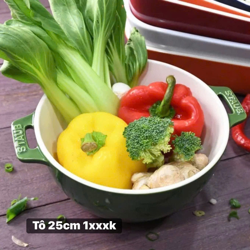 Tô trộn Staub basilic 25cm màu xanh rêu (40510-799-0)