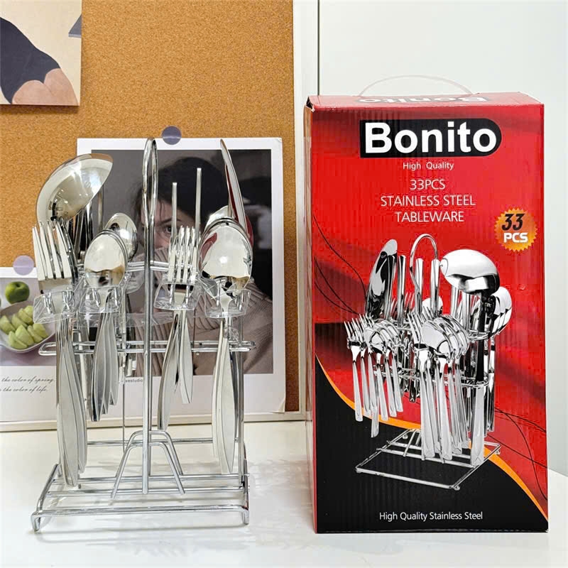 Bộ dao thìa dĩa inox Bonito 33 món