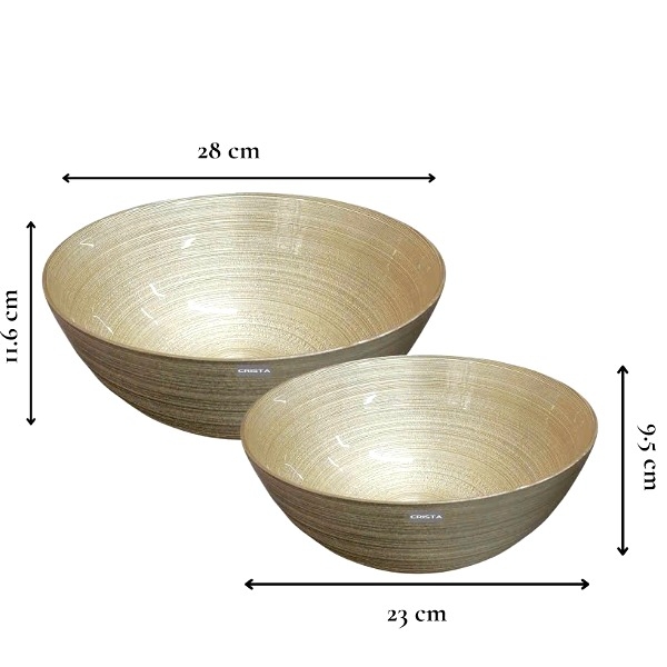 Bộ 2 bát thủy tinh tròn 4.5L+2.2L Crista Home màu vàng (60228-SG)