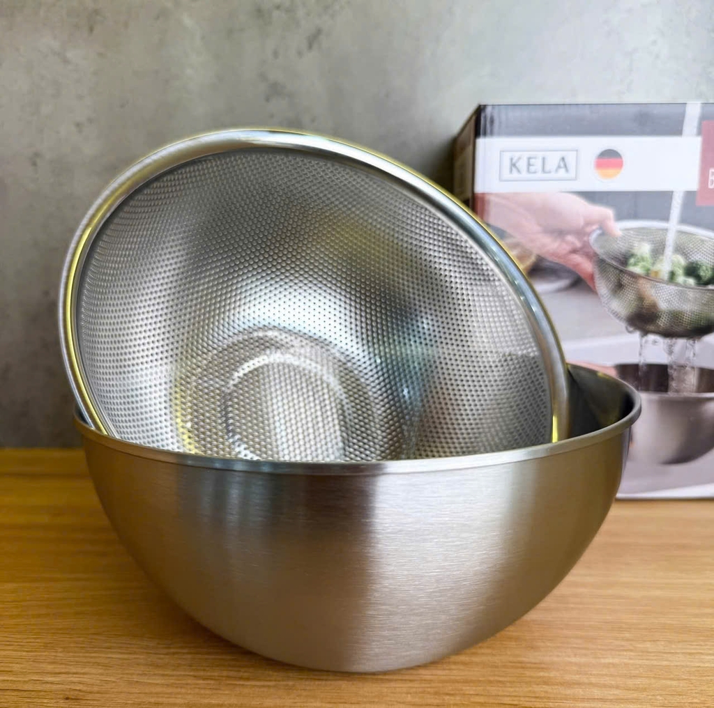 Bộ tô trộn kèm rổ Kela size 25cm (không quai) KL-25BP