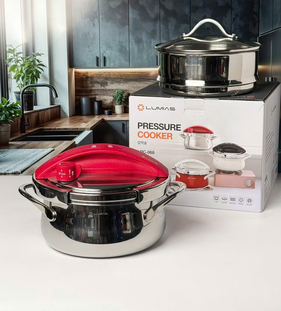 Nồi áp suất Lumias 3L LPC-068 Mirror Steamer kèm khay hấp (màu inox)