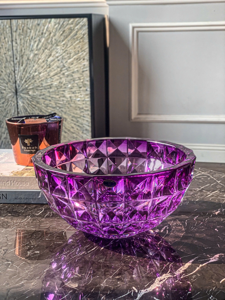 Tô pha lê kim cương Bohemia 28cm màu tím Ombre (B/6KE30/72132/280/PPO)