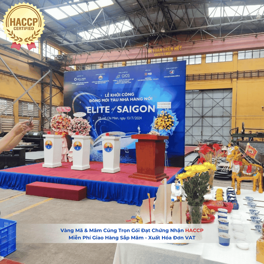 Mâm cúng động thổ tại lễ khởi công công trình Trước Ngày Khởi Công: 10 Điều Cần Biết Về Lễ Động Thổ