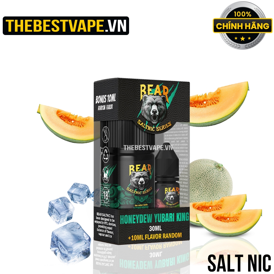 Bear Vapor HONEYDEW YUBARI KING ( Dưa Lưới Yubari Lạnh ) Salt Nicotine