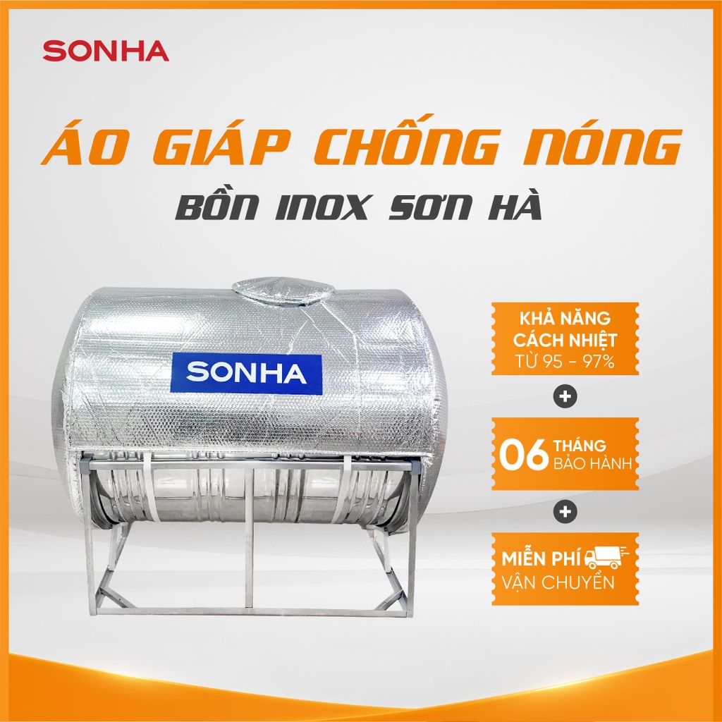 Áo giáp chống nóng bồn inox Sơn Hà ngang 1000L(F960)