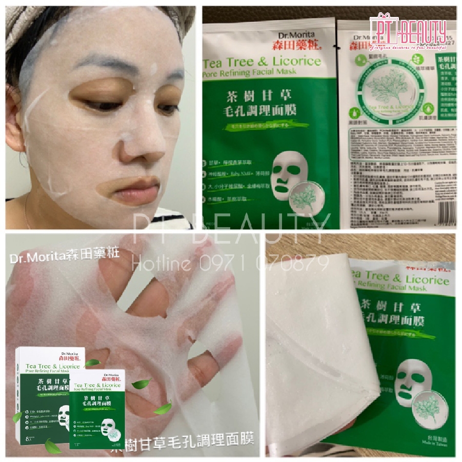 Mặt Nạ Trị Mụn Tea Tree & Licorice Dr.Morita Pore Refining Facial Mask 8pcs