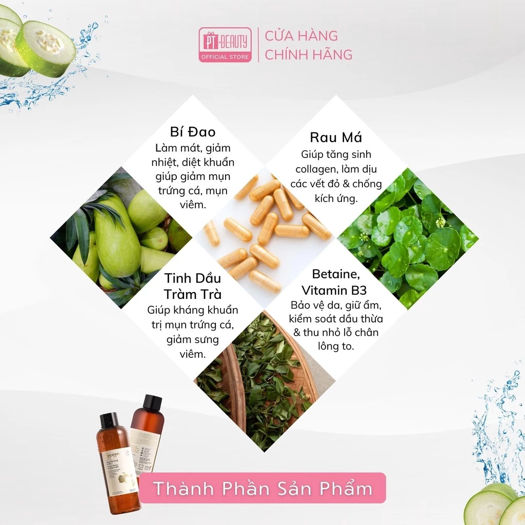 Nước tẩy trang bí đao Cocoon tẩy sạch makeup và cấp ẩm 500ml