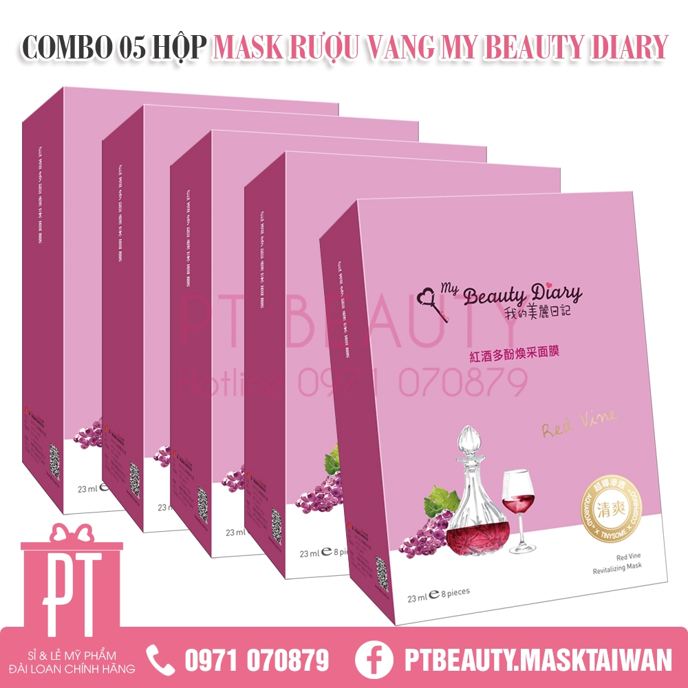 COMBO MASK RƯỢU VANG MY BEAUTY DIARY (5 hộp)